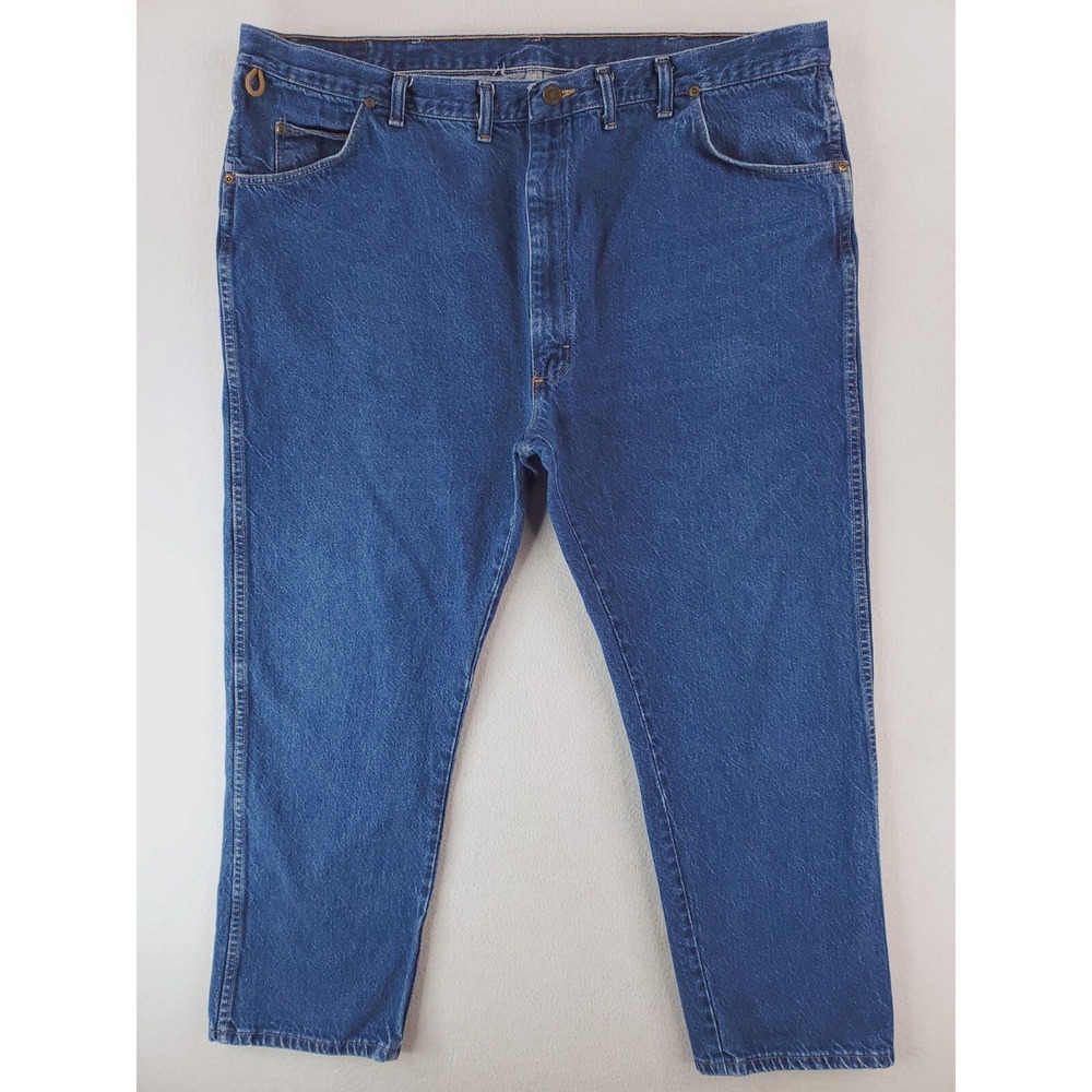 Vintage Wrangler Jeans Mens 46x30 Blue Relaxed Tapered USA MADE Pants Medium